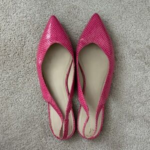 Pink Slingback Flats vegan snakeskin look